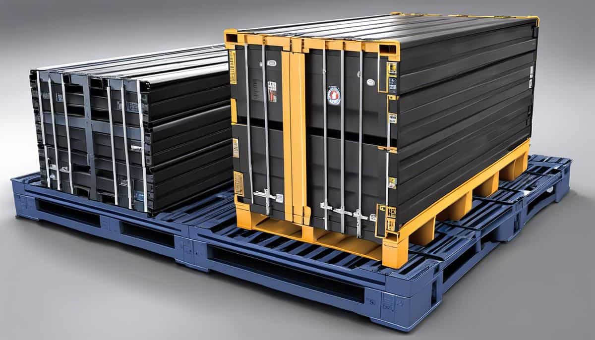 Illustration of plastic pallets used in supply chain logistics
